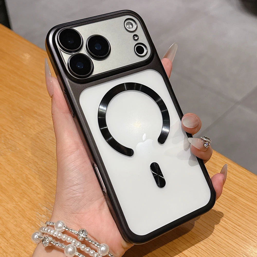 Luxury Matte Translucent Magnetic Case For iPhone 17 Pro Max 17Pro 17 Air For Magsafe Wireless Charging Camera Protector Cover