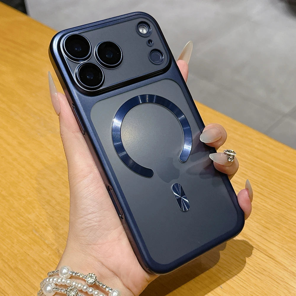 Luxury Matte Translucent Magnetic Case For iPhone 17 Pro Max 17Pro 17 Air For Magsafe Wireless Charging Camera Protector Cover