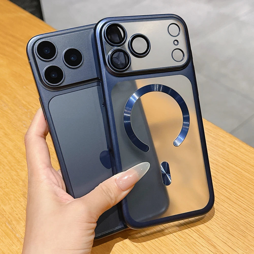 Luxury Matte Translucent Magnetic Case For iPhone 17 Pro Max 17Pro 17 Air For Magsafe Wireless Charging Camera Protector Cover