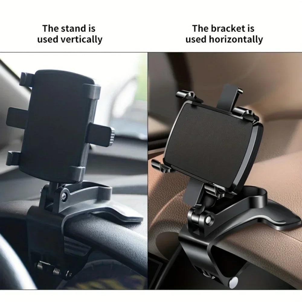 360° Rotation Car Phone Holder Universal Mobile Phone Holder Dashboard Easy Clip Mount Stand Cellphone Stand For GPS Navigation